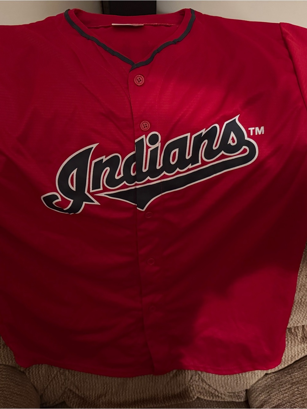 Mike Clevinger Indians Red Button-Up Men's Baseball Jersey men’s XL